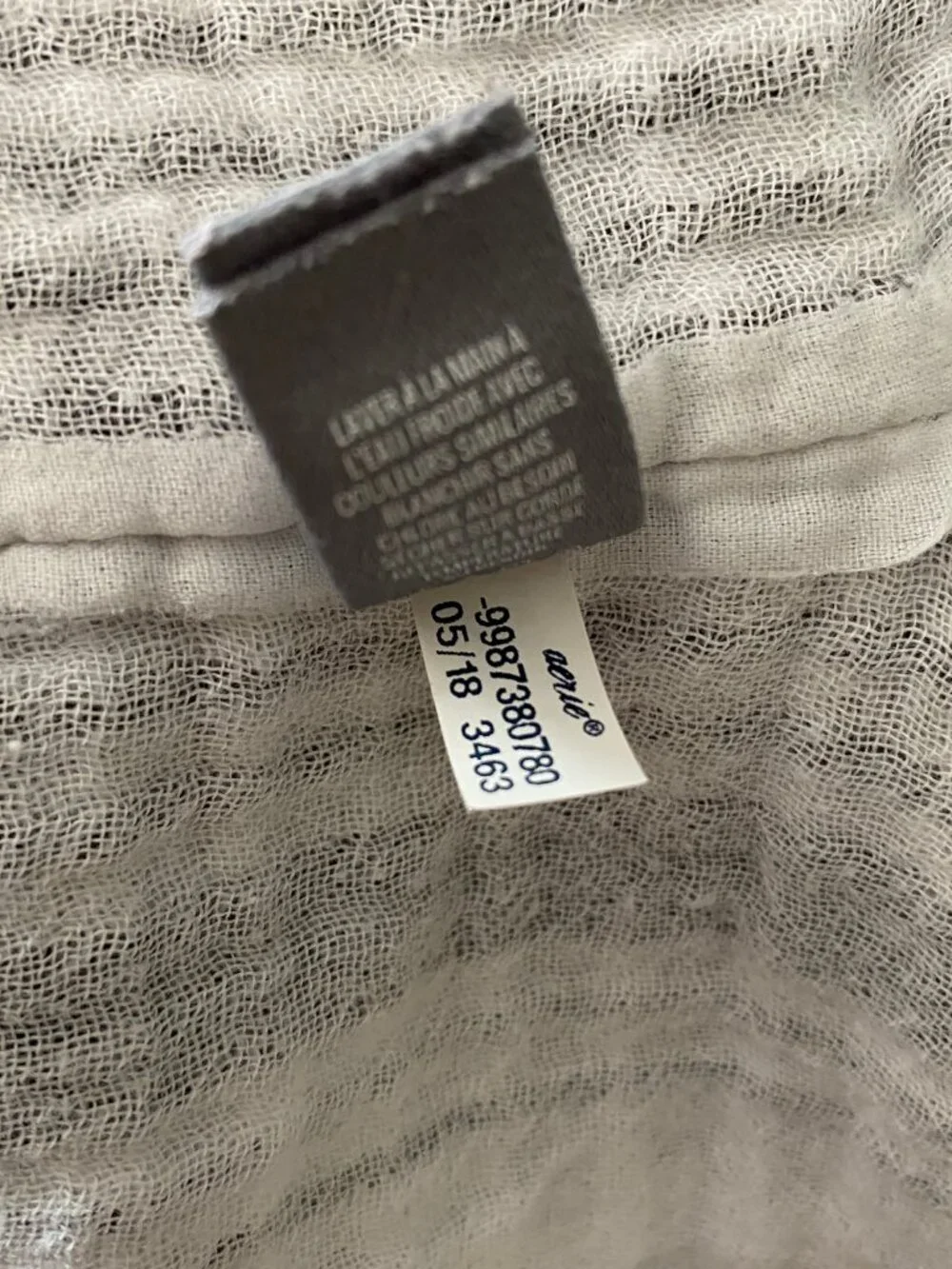 Aerie Gauze Open Front Cover Up Blue White Cardigan - One Size